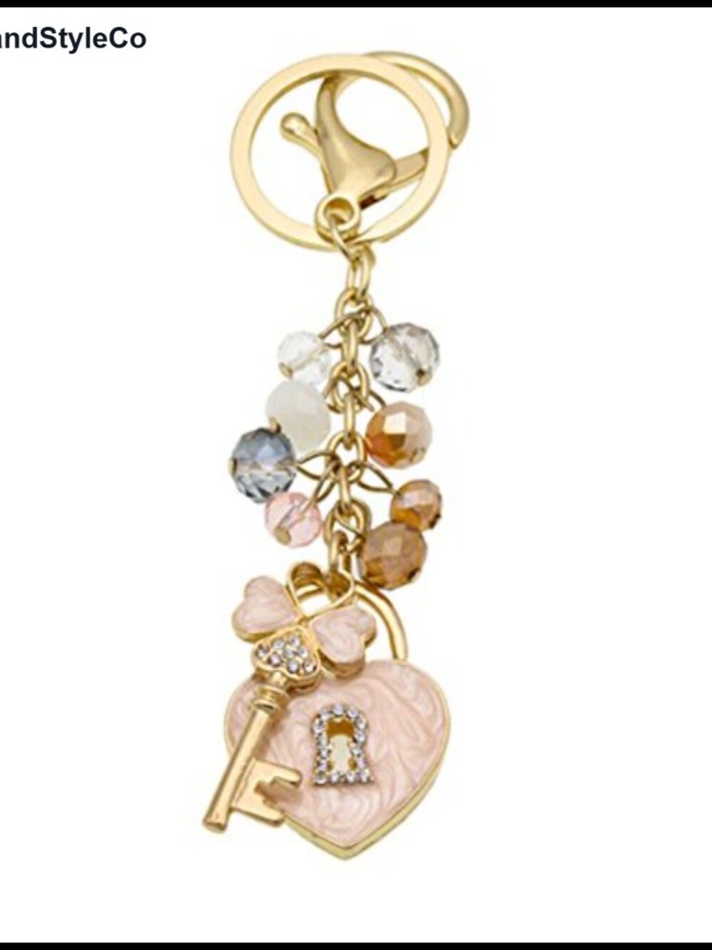 Crystal Rhinestone Heart Keychain Backpack Charm Purse Pendant